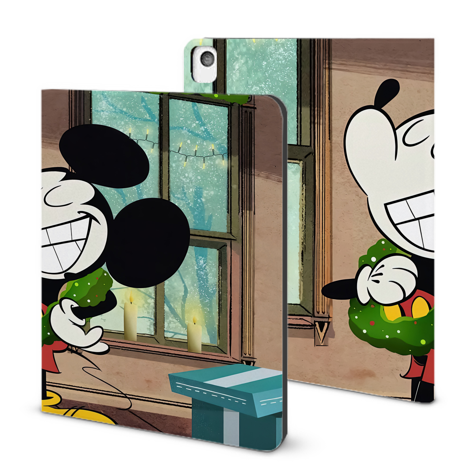 （画像用） ミッキーマウス Mickey Mouse IPadケース ペンホルダー付き ブックスタイルデザイン